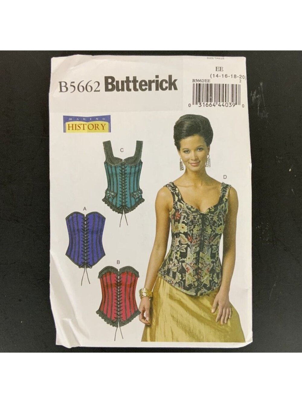 Butterick B5662 Misses Historical Corset Sewing Pattern Size 14-20